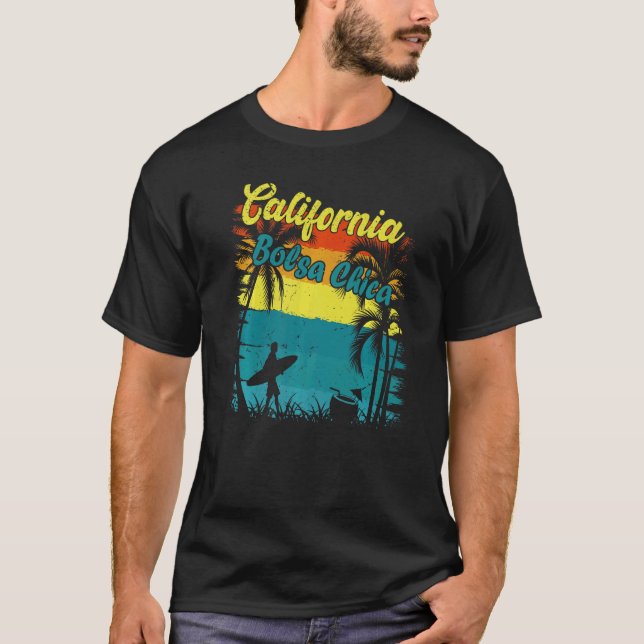 Camiseta Bolsa Chica California Beach Surf Ca Retro Vacatio (Anverso)