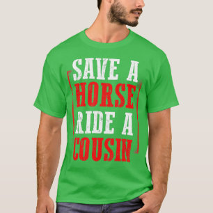 Camiseta Bolsa de cuello rojo que dice "Salven A Un Caballo