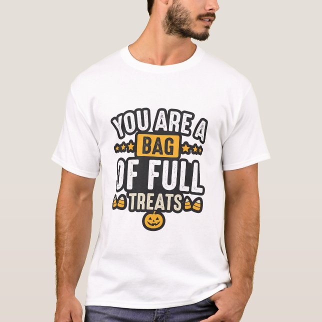 Camiseta Bolsa de dulces de Halloween Diseño vectorial vint (Anverso)