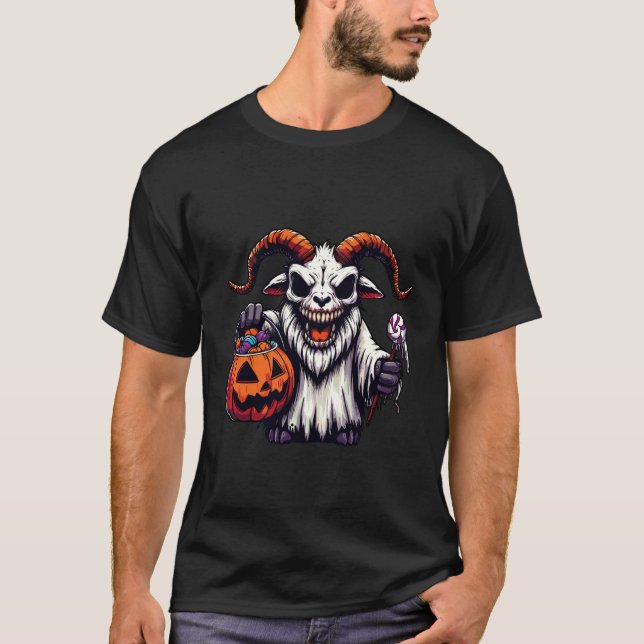 Camiseta Bolsa de dulces espeluznantes de cabra fantasma de (Anverso)