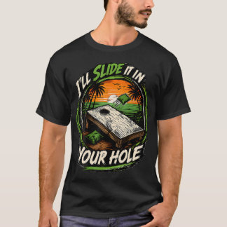 Camiseta Bolsa de Frijoles Divertida de Cornhole La Desliza