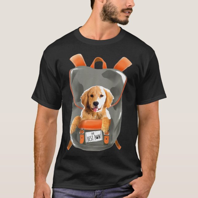 Camiseta Bolsa de la mochila de bolsillo de perro de Golden (Anverso)