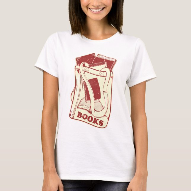 Camiseta Bolsa de libros que me encanta leer (Anverso)