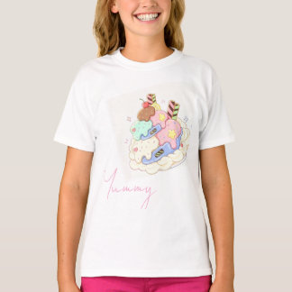 Camiseta Bolsa de mano con ilustraciones de postres lindos