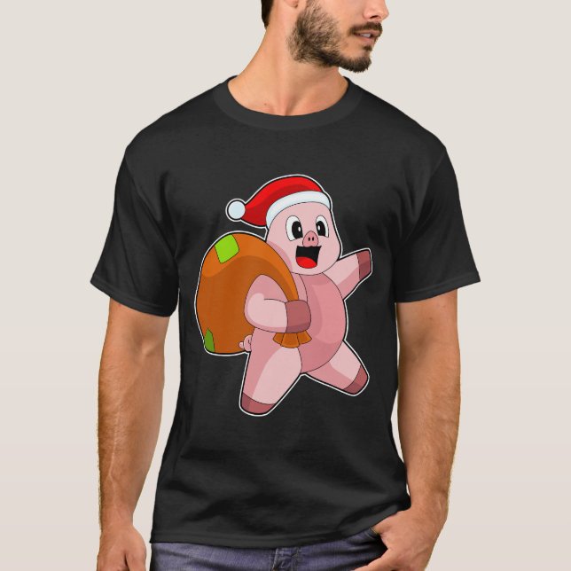 Camiseta Bolsa de Navidad de Cerdo (Anverso)