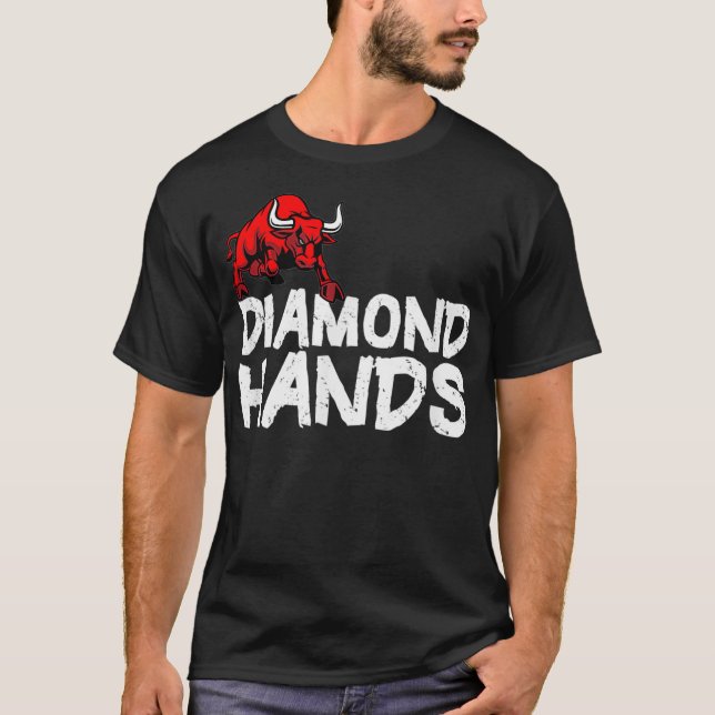 Camiseta Bolsa de Valores Diamond Hands Bull TShirt Gift (Anverso)