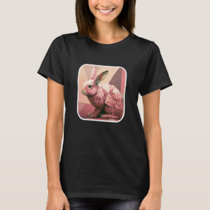 Camiseta Bolsa digital de animales de conejo rosa moderno p