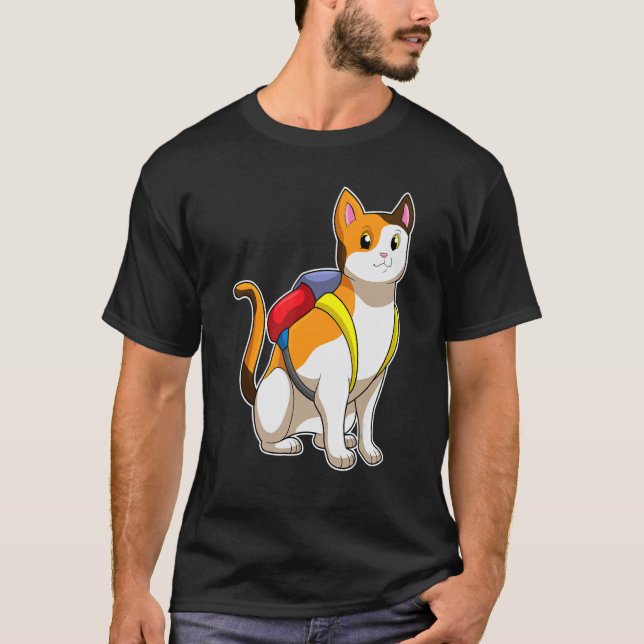 Camiseta Bolsa escolar alumno gato (Anverso)