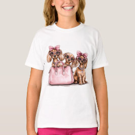 Camiseta Bolsa rosa de los perros Dachshund