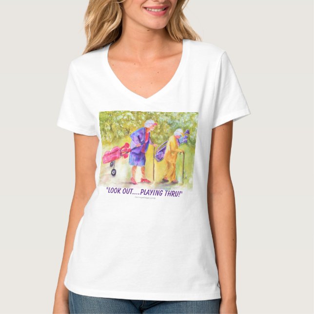Camiseta - Bolsas antiguas - "¡Cuidado...Jugando A (Anverso)