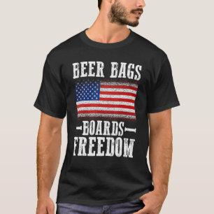 Camiseta Bolsas de Cerveza Carteles de Cornhole Libertad