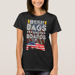 Camiseta Bolsas De Cerveza Y Cuadros De Cornhole 4 De Julio