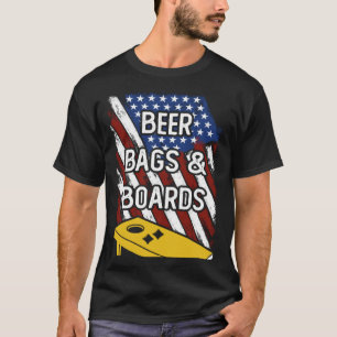 Camiseta Bolsas De Cerveza Y Paneles Americanos Cornhole Pl