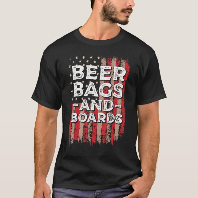 Camiseta Bolsas de cerveza y tableros Juego de mesa USA par (Anverso)