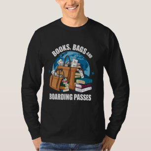 Camiseta Bolsas de libros y tarjetas de embarque Viajar más