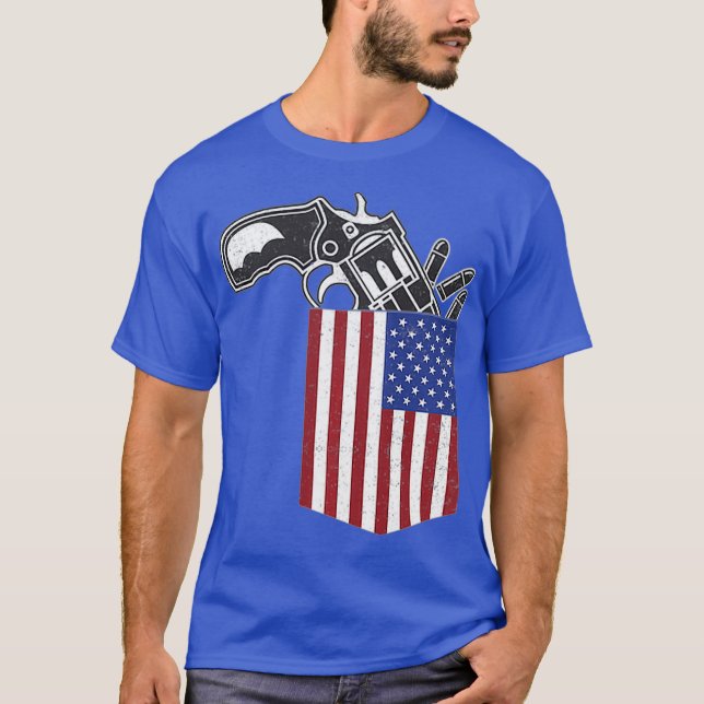 Camiseta Bolsillo Bullet US Gun Rights Control 2ᵉʳ Arms (Anverso)