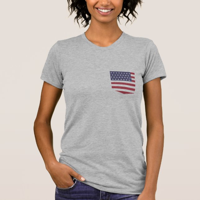 Camiseta Bolsillo con bandera de Estados Unidos personaliza (Anverso)