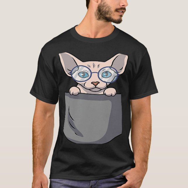 Camiseta Bolsillo de gato Sphynx (Anverso)
