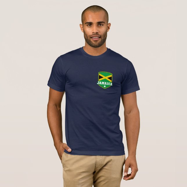 Camiseta Bolsillo de la bandera de Jamaica Chest (Anverso completo)