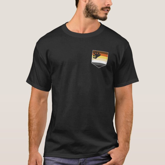Camiseta Bolsillo de la bandera del Orgullo LGBTQ - oso LGB (Anverso)