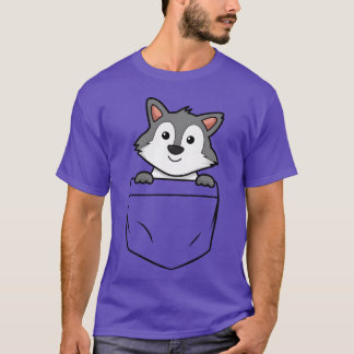 Camiseta Bolsillo de lobo bolsillo de animalito niños amigo