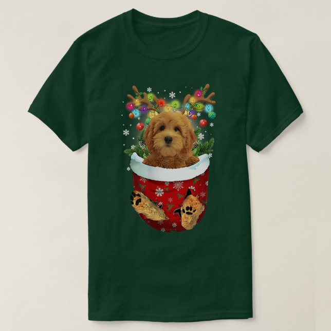 Camiseta Bolsillo de Navidades de perros de bolsillo de Gol (Diseño del anverso)