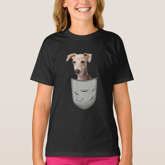 Camiseta Bolsillo de torta de azote de galgo para perro (Anverso)