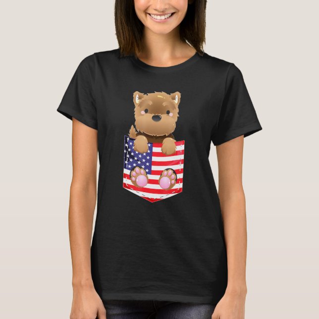 Camiseta Bolsillo falso de la bandera de Estados Unidos de  (Anverso)
