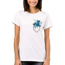 Bolsillo impreso con flores azules