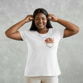 Camiseta Bolsillo impreso con flores de otoño
