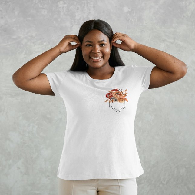 Camiseta Bolsillo impreso con flores de otoño (Subido por el creador)