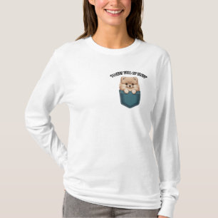 Camiseta Bolsillo Lleno de Pelusa Amante de Cachorros Pomer