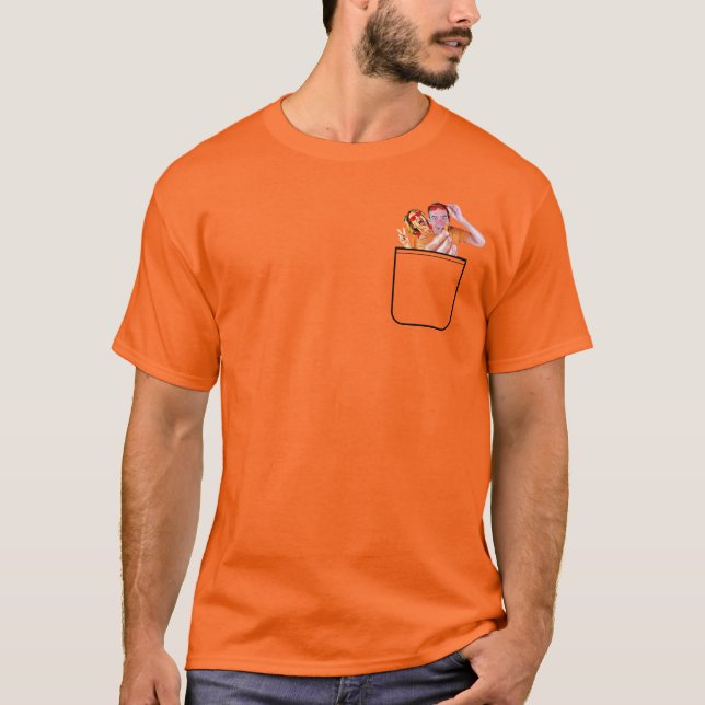 Camiseta Bolsillo lleno de píldora Naranja (Anverso)
