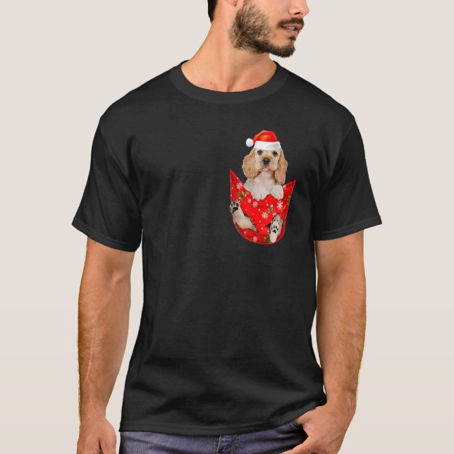 Camiseta Bolsillo para Navidades españoles de Cocker ingles (Anverso)