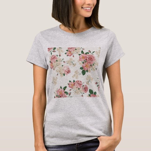 Camiseta Bolsillo por completo de rosas (Anverso)
