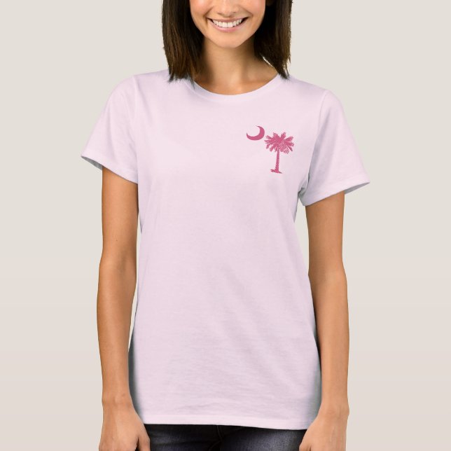 Camiseta Bolsillo rosado del Palmetto (Anverso)