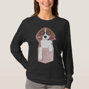Camiseta Bolsillos de amor puro en Rubor fondo rosado Dachs
