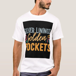 Camiseta Bolsillos dorados de Plata.