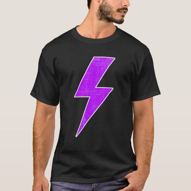 Camiseta Bolt Lightning Purple White Design Team Sports  (Anverso)