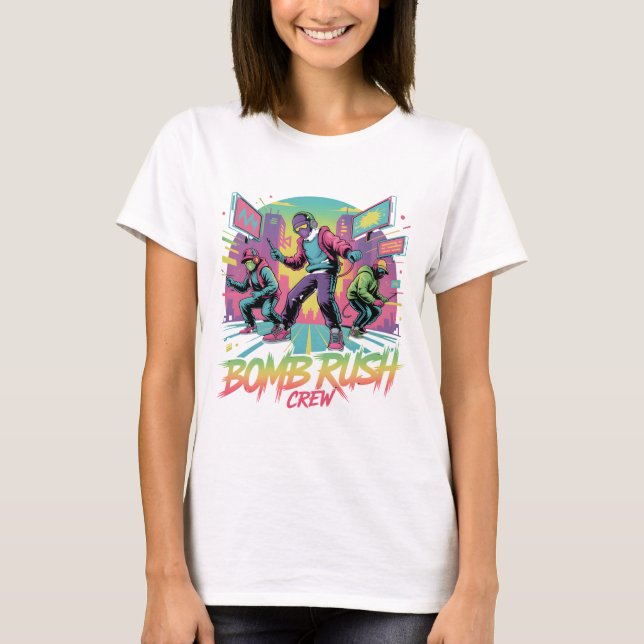 Camiseta Bomb Rush Cyberfunk – Neon Street Rebellion (Anverso)