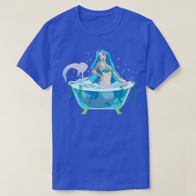 Camiseta Bomba de baño Sirena azul (Diseño del anverso)
