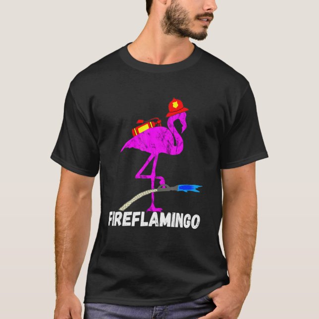 Camiseta Bomba de bomberos Flamingo Fireman Exotic Bird (Anverso)