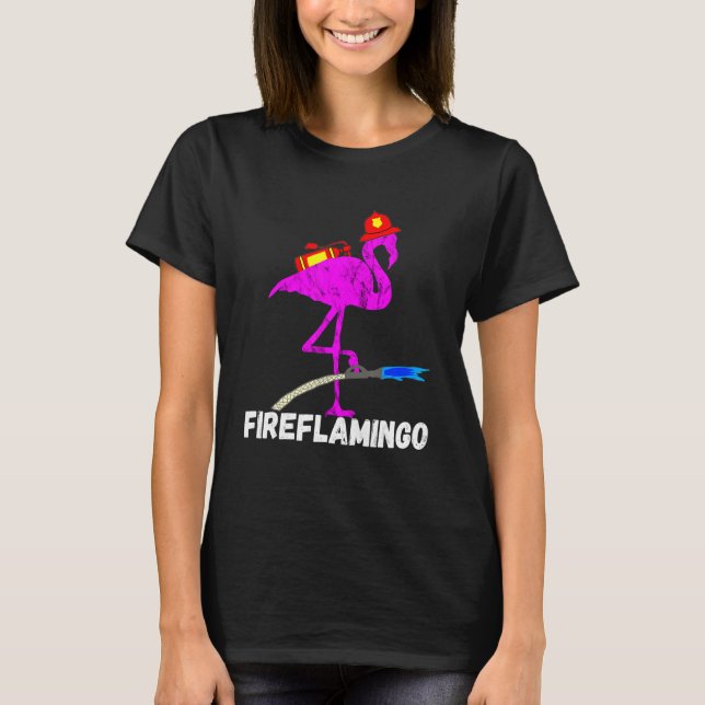 Camiseta Bomba de bomberos Flamingo Fireman Exotic Bird (Anverso)