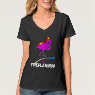 Camiseta Bomba de bomberos Flamingo Fireman Exotic Bird