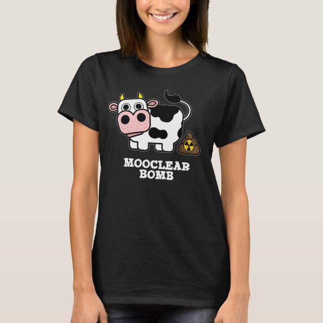 Camiseta Bomba Mooclear Funny Cow Pun Dark BG (Anverso)
