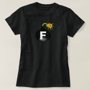 Camiseta Bomba negra de la F de las mujeres