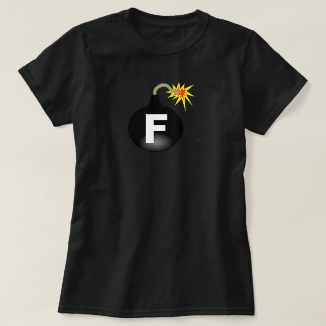 Camiseta Bomba negra de la F de las mujeres (Diseño del anverso)
