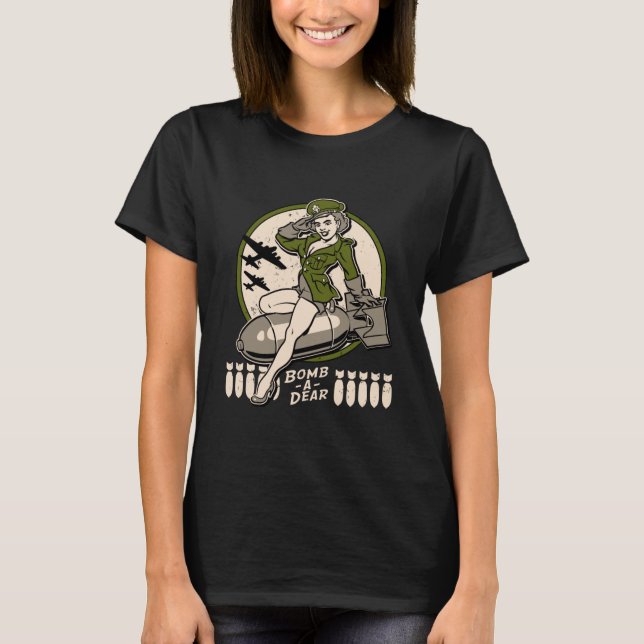 Camiseta Bomba: Pintura de arte de la nariz de bombardero (Anverso)