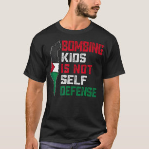 Camiseta Bombardear niños no es defensa propia Bandera Pale