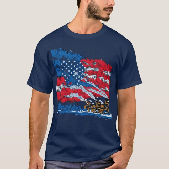 Camiseta Bombardeo de la bandera de los Estados Unidos Patr (Anverso)